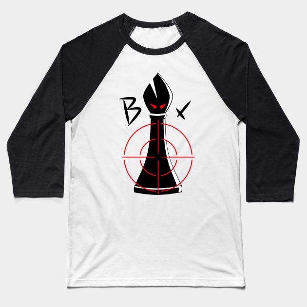 Chess Bishop Sniper Baseball T-Shirt by BadassChess